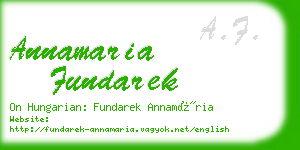 annamaria fundarek business card